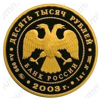 10000 рублей 2003, карта