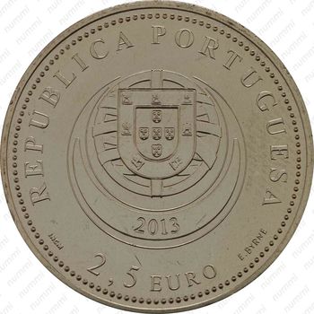 2,5 евро 2013, серьги из Виана-ду-Каштелу - Аверс