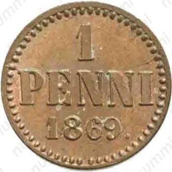 1 пенни 1869 - Реверс