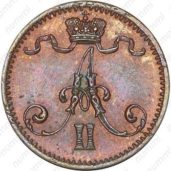 1 пенни 1875 - Аверс