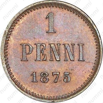 1 пенни 1875 - Реверс