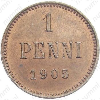 1 пенни 1905 - Реверс