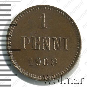 1 пенни 1908 - Реверс