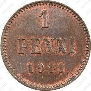 1 пенни 1911 - Реверс