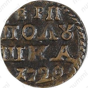 полушка 1720, без обозначения монетного двора, год цифрами - Реверс