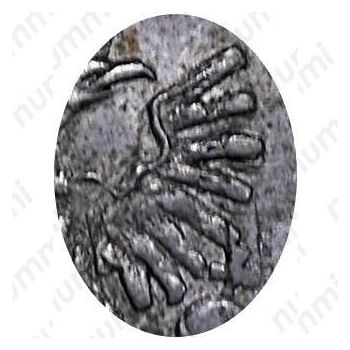 1 копейка 1714, серебро, 9 перьев в крыле орла, центральная корона над головами орлов меньше
