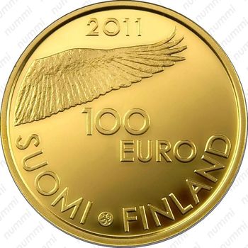 100 евро 2011, лебедь