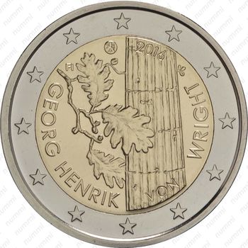 2 евро 2016, Георг Хенрик фон Вригт - Аверс