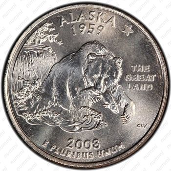 25 центов 2008, Аляска - Реверс