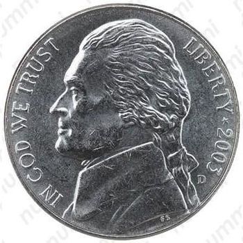 5 центов 2003, Томас Джефферсон - Аверс