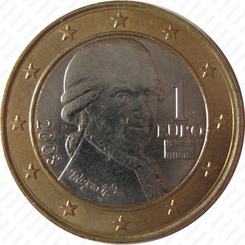 1 евро 2008, регулярный чекан Австрии - Аверс