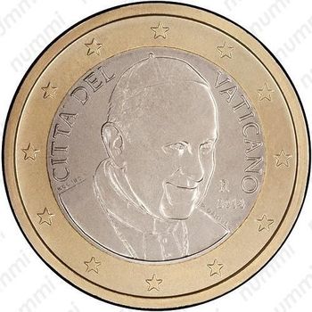 1 евро 2014, регулярный чекан Ватикана (Франциск) - Аверс