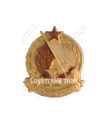 Знак «X лет Октябрьской революции. Узбекская ССР»