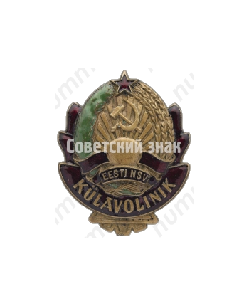 Знак «Участковый Kulavolinik. Эстонская ССР»