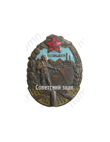 Знак общества содействия обороне и авиационно-химическому строительству (ОСОАВИАХИМ) Узбекской ССР 