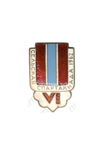 Знак «VI сельская спартакиада Узбекской ССР. 1962»