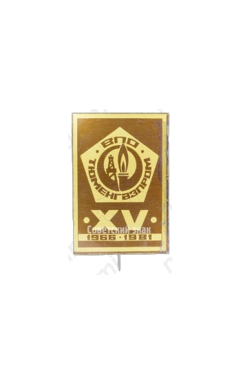 Знак «XV лет Всесоюзному промышленному объединению (ВПО) ТЮМЕНГАЗПРОМ 1966-1981»