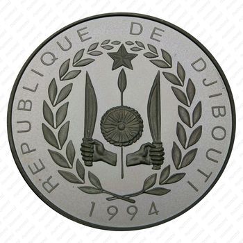 100 франков 1994, футбол [Джибути] Proof - Аверс