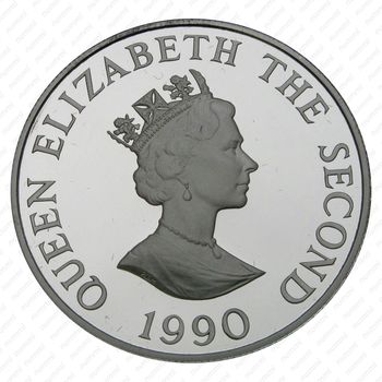 2 фунта 1990, 90 лет со дня рождения Королевы Матери [Олдерни] Proof - Аверс